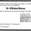 Messe Wilhelm 1905-1980 Todesanzeige